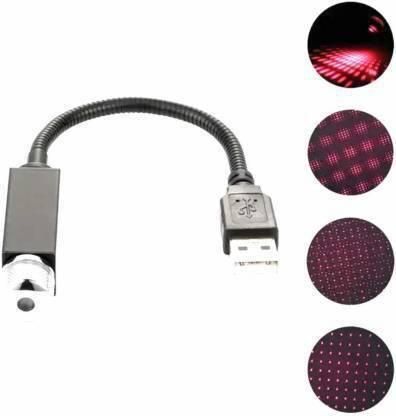 Star Lamp USB Car Star Ceiling Light Sky Projection Lamp Romantic Night Lights Car Fancy Lights (Red)